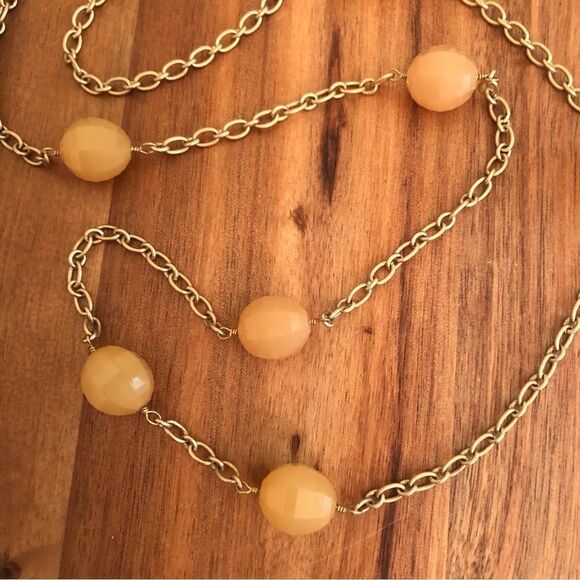J.Crew | Faceted Bead Station Necklace | 40” Length - Picture 2 of 4